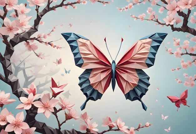 Colorful Origami Butterfly