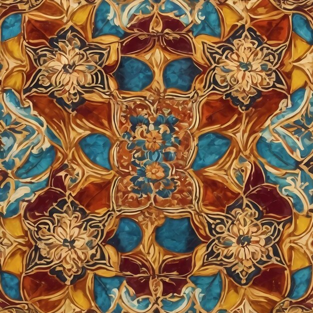 Colorful ornamental vintage tile surface abstract background