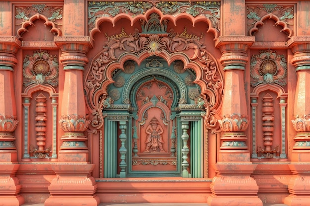 A colorful and ornate design on a building