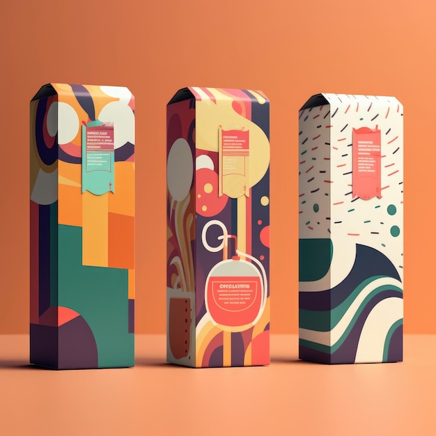 Photo colorful packaging mockup modern design