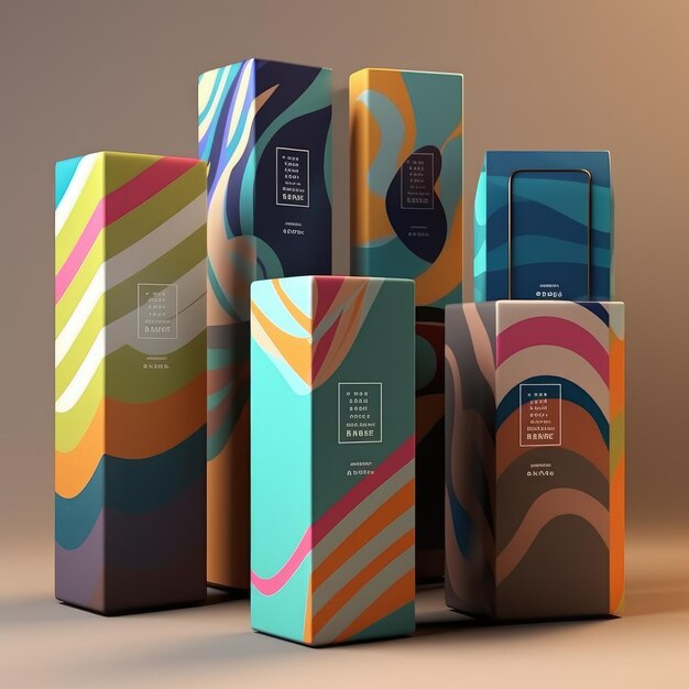 colorful packaging mockup modern design