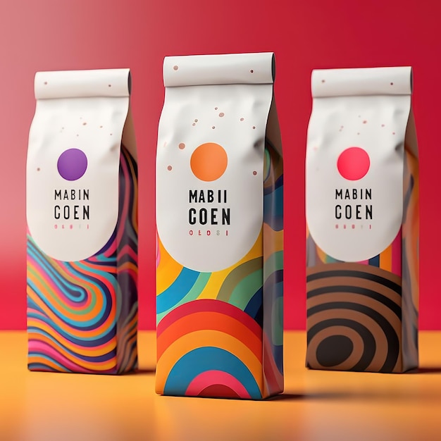 Photo colorful packaging mockup modern design