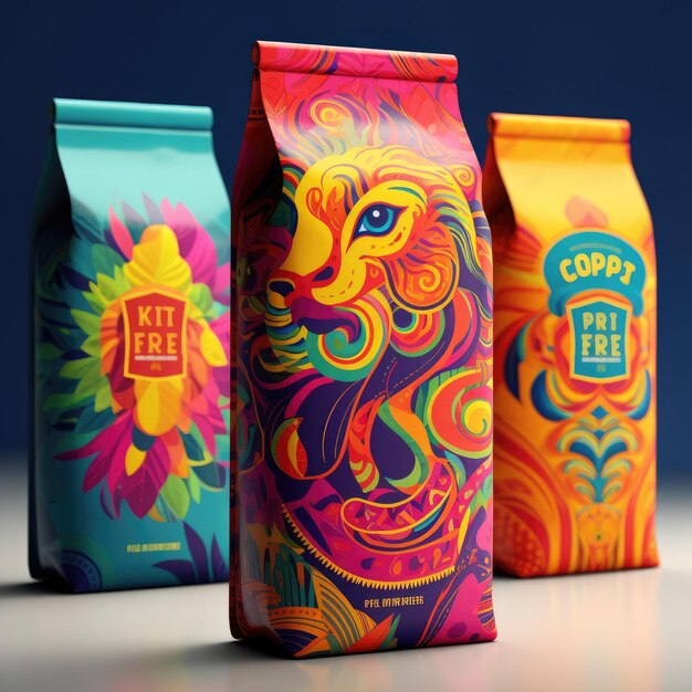 colorful packaging mockup modern design