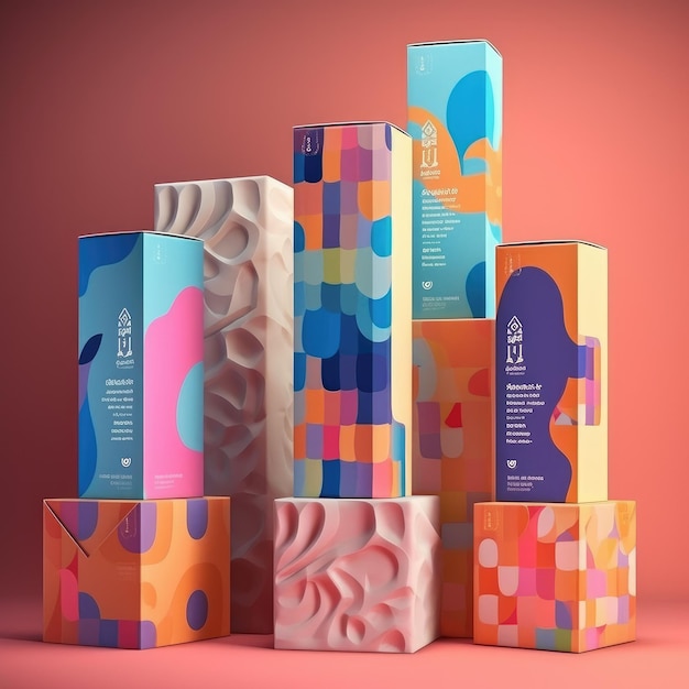 Photo colorful packaging mockup modern design