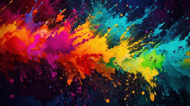 Colorful paint on a black background