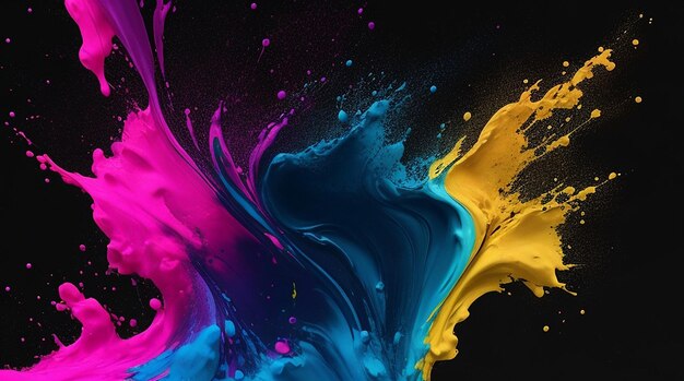 colorful paint on a black background