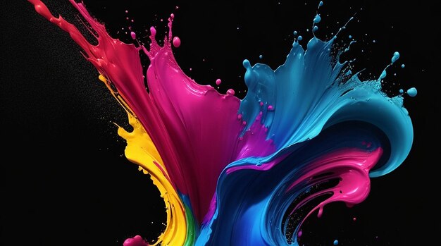 colorful paint on a black background