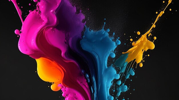 colorful paint on a black background