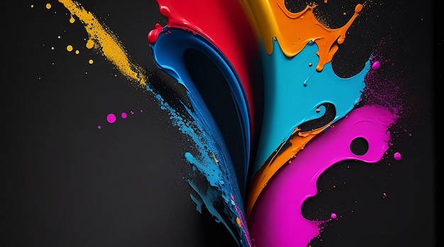 colorful paint on a black background