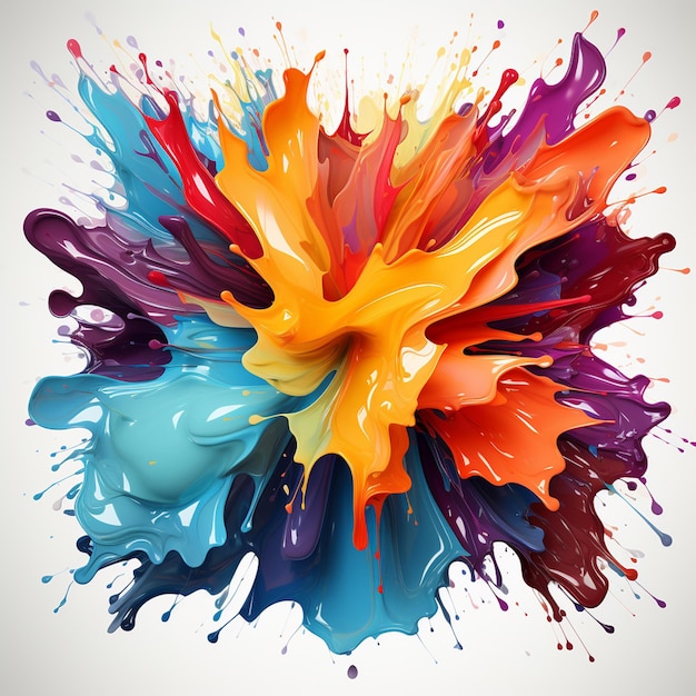 colorful paint blot vector