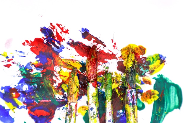 Colorful Paint Brushes with the Colors