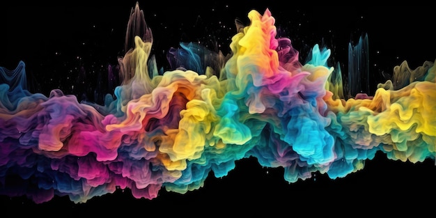 Colorful paint in the dark wallpaper