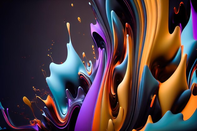 Colorful paint drops Generative AI