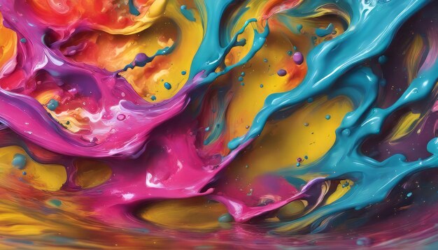 Foto miscelazione di vernici colorate in acqua sfondio colorato astratto di vernice acrilica
