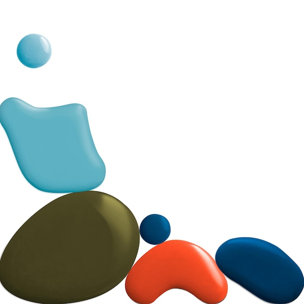 Colorful paint shapes border png background in modern style