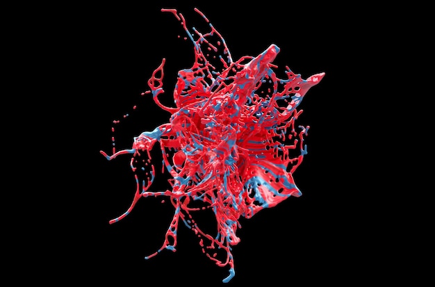 Красочный всплеск краски. 3D дизайн иллюстрации.