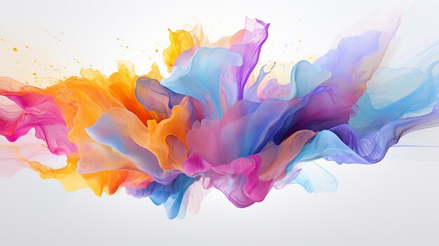 Colorful paint splash isolated on the white background