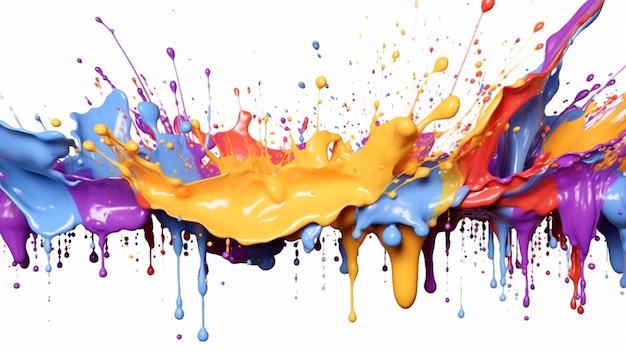 Colorful paint splashes artistically Generative AI