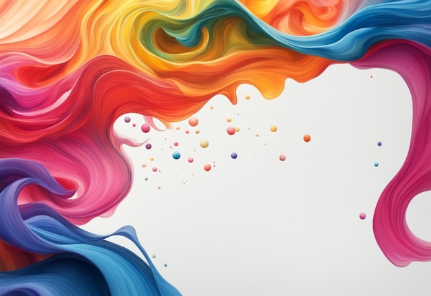 Colorful paint splashes on a white background Abstract background space for text Generative AI