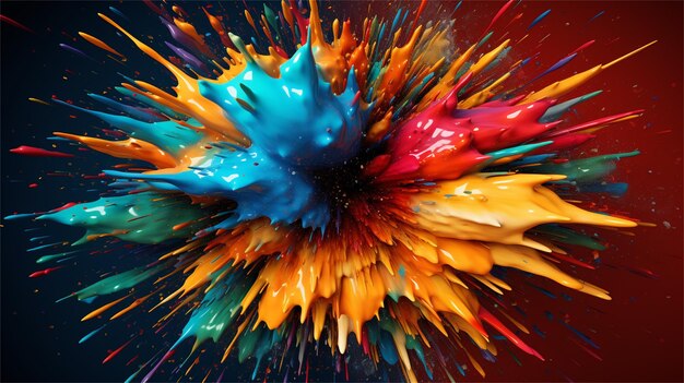 Photo colorful paint splashes on a white background vector illustration