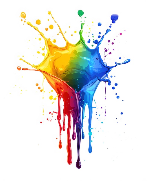 Colorful paint splashes on a white background Vector illustration