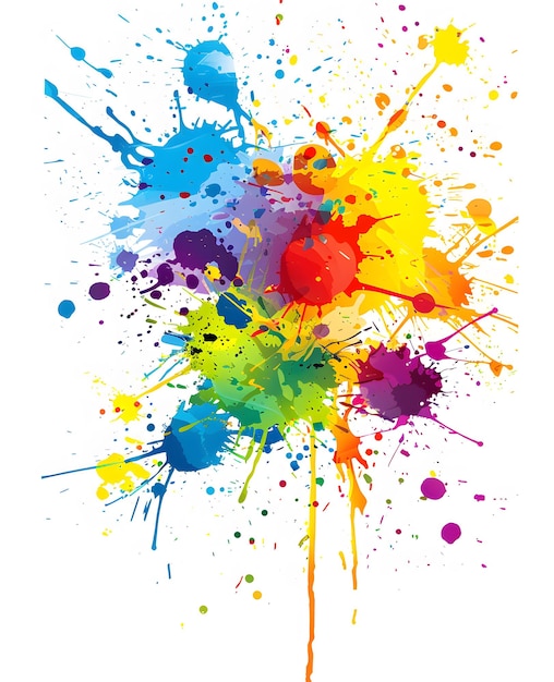 Photo colorful paint splashes on a white background vector illustration