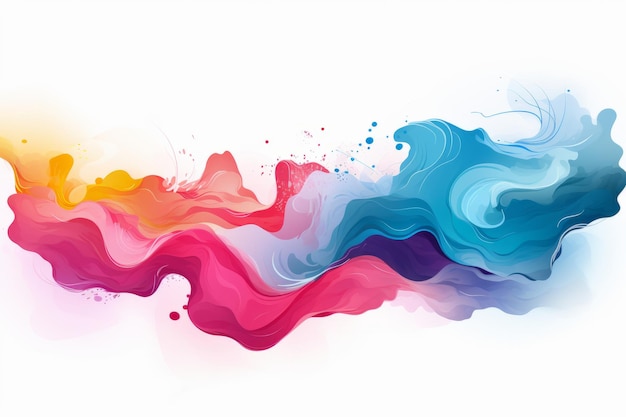 colorful paint splashes on a white background