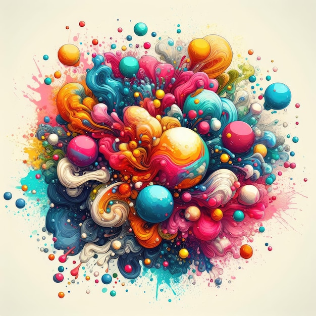 colorful paint splashes