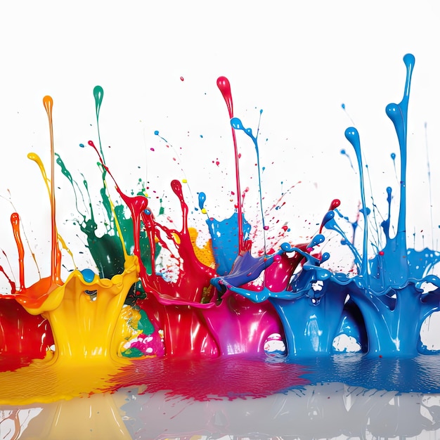 Colorful paint splashes