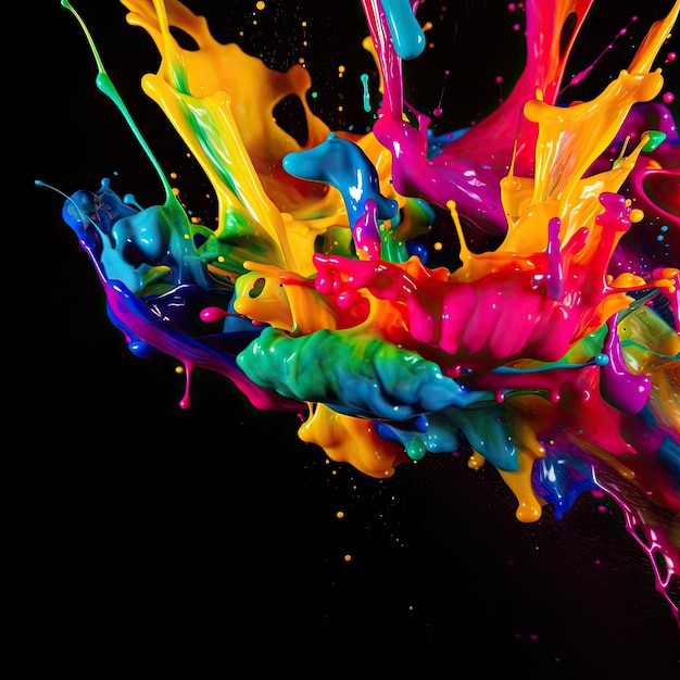 Colorful paint splashes