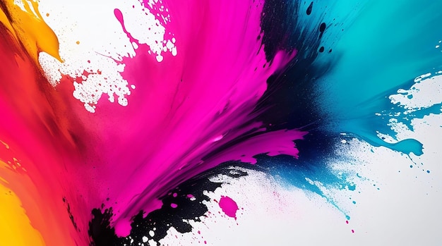 Colorful paint splashes