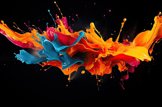 a colorful paint splashing in the air