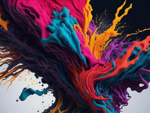 Colorful paint splashing into the air