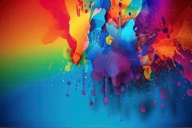 Colorful paint splatter background generative ai