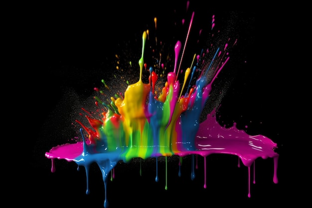 Colorful paint splatter Generate Ai