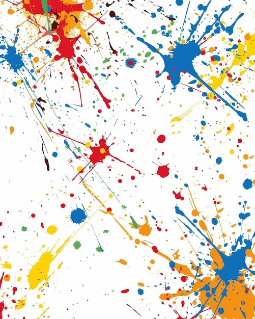 Photo colorful paint splatter on white background