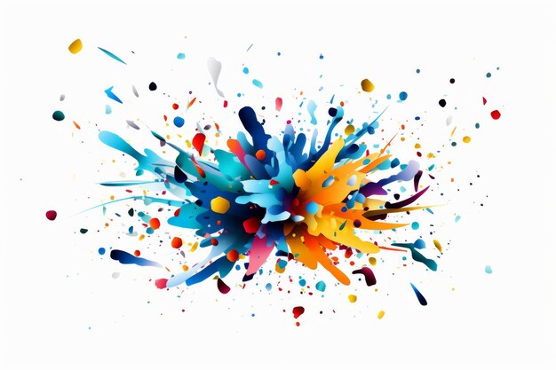 Colorful Paint Splattered on White Background On a White or Clear Surface PNG Transparent Background