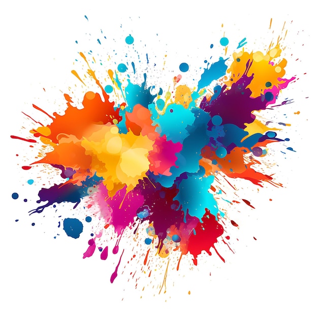 Colorful paint splatters clipart