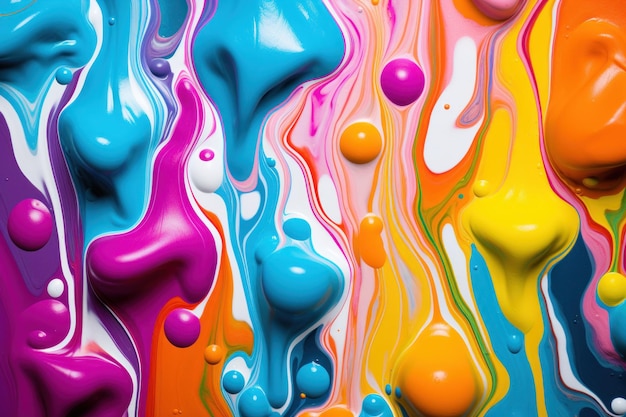 Photo a colorful paint swirls