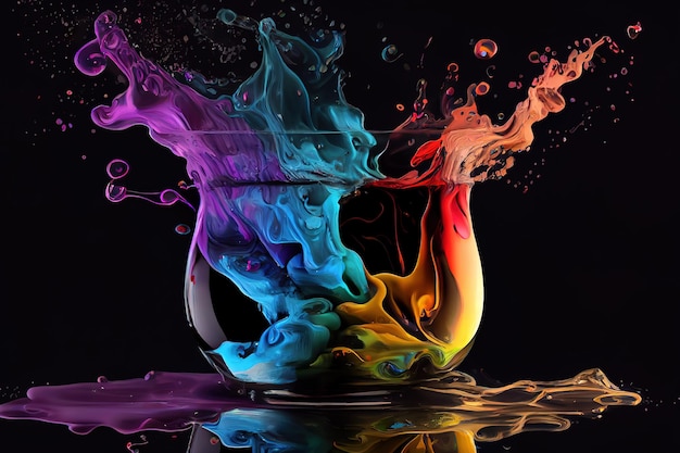 Colorful paint in water Generative Ai