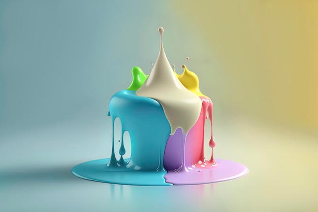 Colorful painted splash wallpaper with pastel tones Generative AI