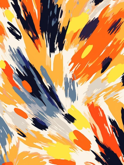 a colorful painting of a bowl of yellow and orange paint.