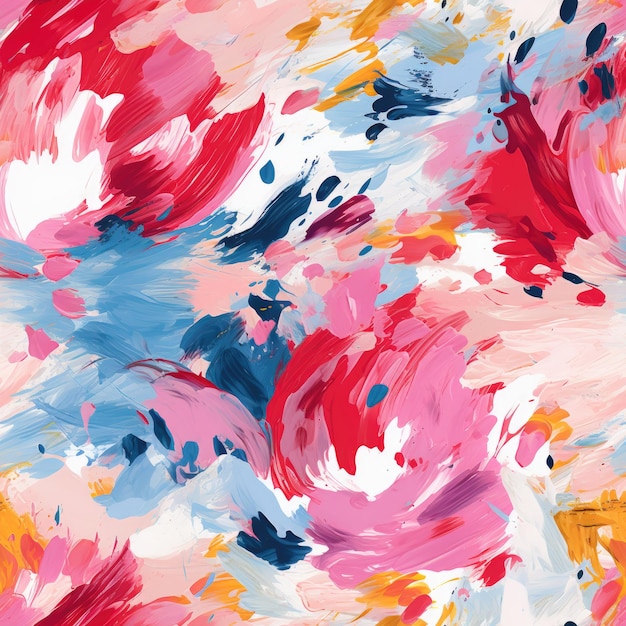 Colorful Painting Brushstroke Impressionism Style Seamless Pattern Monet Background Wallpaper