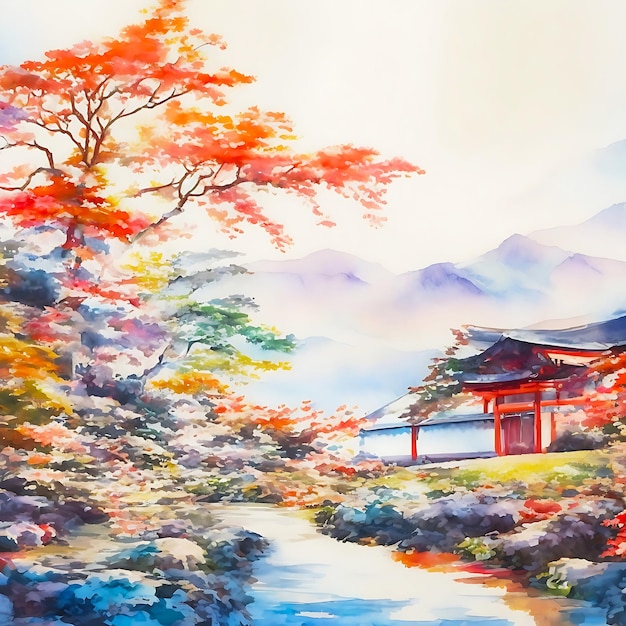 Colorful painting chinese style background