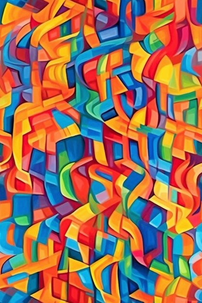 A colorful painting of a colorful design with the word love on it.