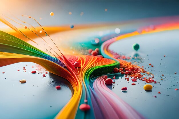 a colorful painting of the colors of the rainbow.