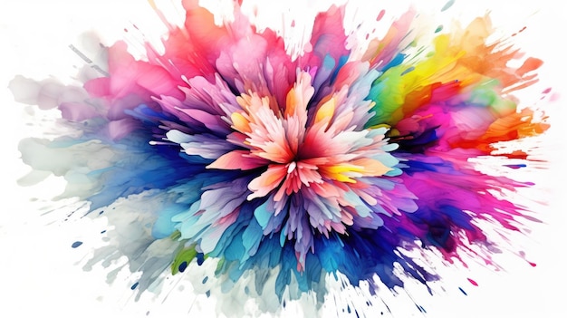 A colorful painting of a flower with the word art on it