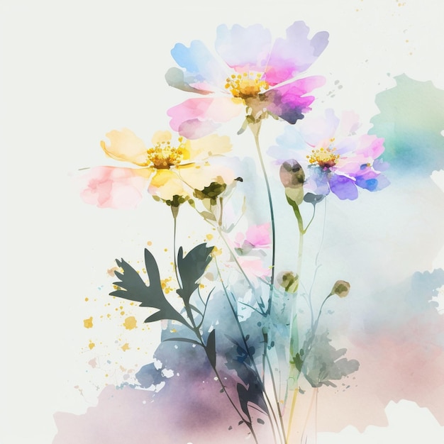 A colorful painting of flowers with the word " on it "