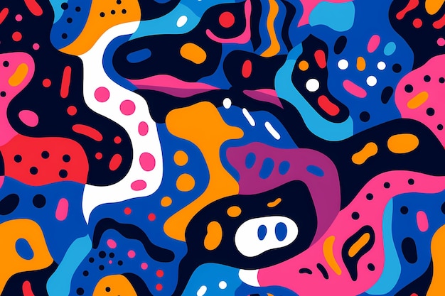 a colorful painting of a group of colorful bubbles.