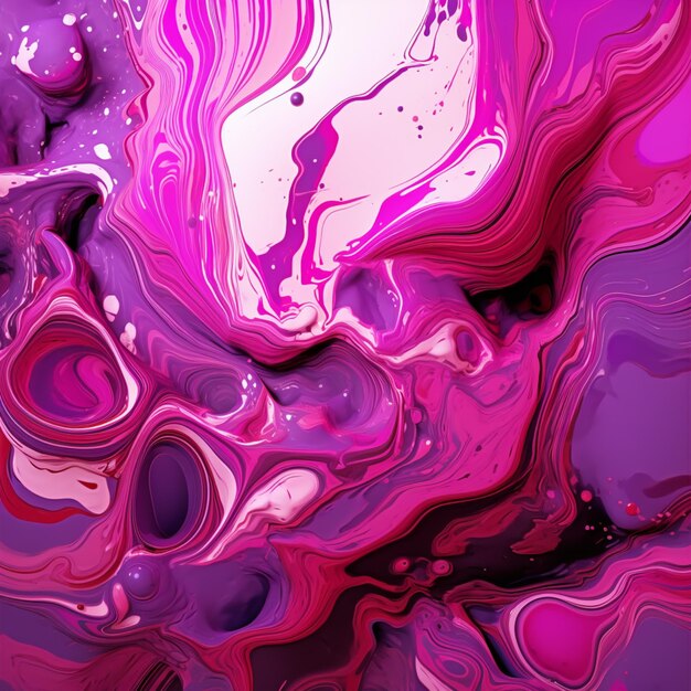 A colorful painting of a pink and purple swirl.